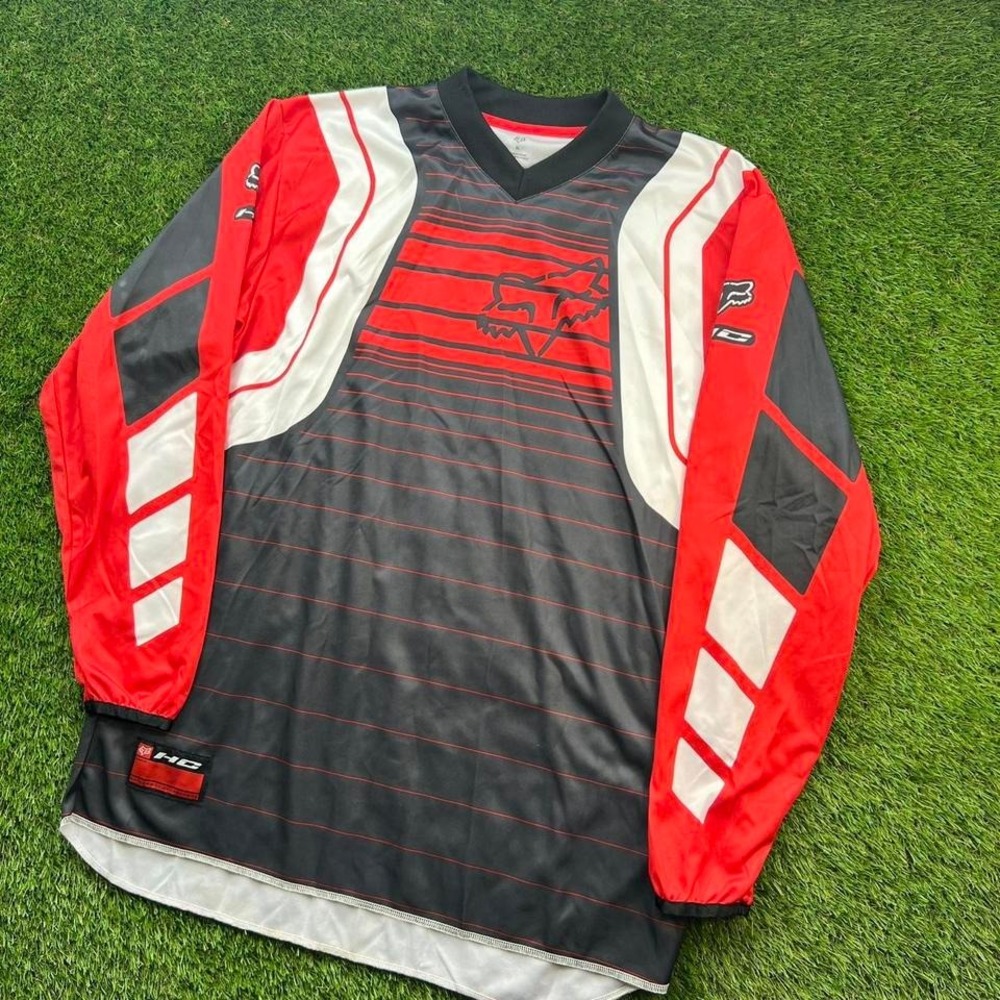 Fox Racing Jersey Shirt Mens XL Black Long Sleeve V-Neck HD Motocross Tagless